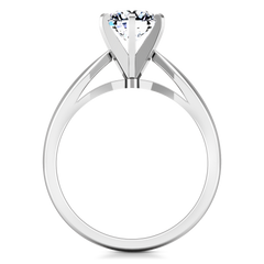 Solitaire Engagement Ring Wide Tappered 14K White Gold