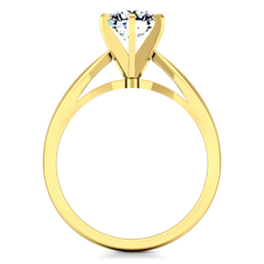 Solitaire Engagement Ring Wide Tappered 14K Yellow Gold