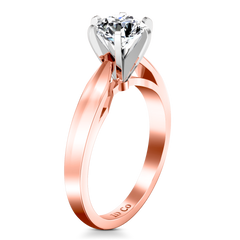 Solitaire Engagement Ring Wide Tappered 14K Rose Gold