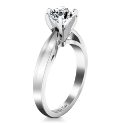 Solitaire Engagement Ring Wide Tappered 14K White Gold