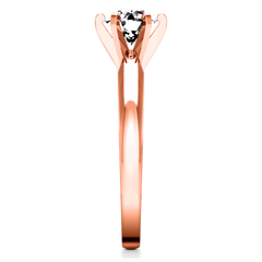 Solitaire Engagement Ring Wide Tappered 14K Rose Gold