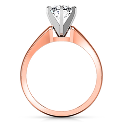 Solitaire Engagement Ring Stylized 6 Prong 14K Rose Gold