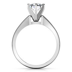 Solitaire Engagement Ring Stylized 6 Prong 14K White Gold