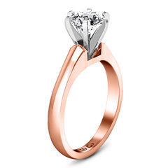 Solitaire Engagement Ring Stylized 6 Prong 14K Rose Gold