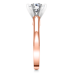 Solitaire Engagement Ring Stylized 6 Prong 14K Rose Gold