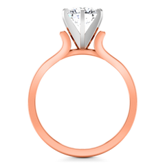 Solitaire Engagement Ring Curved Shoulder 14K Rose Gold