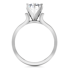 Solitaire Engagement Ring Curved Shoulder 14K White Gold