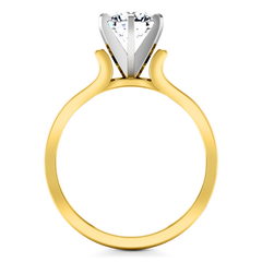 Solitaire Engagement Ring Curved Shoulder 14K Yellow Gold