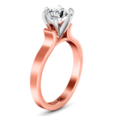 Solitaire Engagement Ring Curved Shoulder 14K Rose Gold