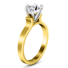 Solitaire Engagement Ring Curved Shoulder 14K Yellow Gold