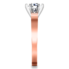 Solitaire Engagement Ring Curved Shoulder 14K Rose Gold