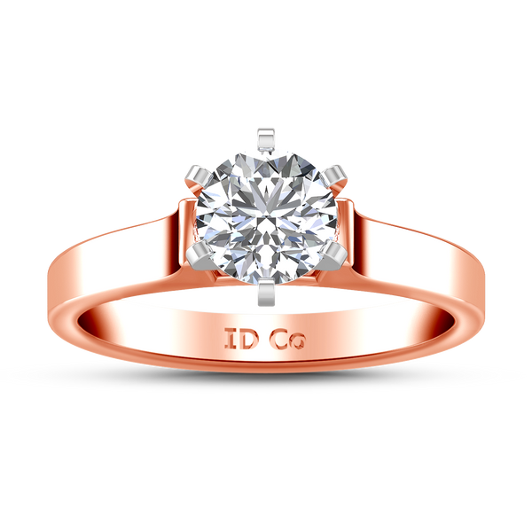 Solitaire Engagement Ring Modern 14K Rose Gold