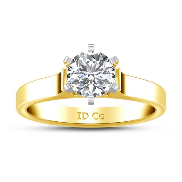 Solitaire Engagement Ring Modern 14K Yellow Gold