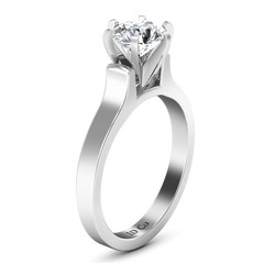Solitaire Engagement Ring Modern 14K White Gold