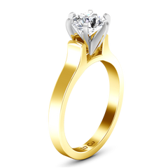 Solitaire Engagement Ring Modern 14K Yellow Gold