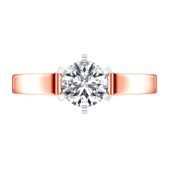 Solitaire Engagement Ring Modern 14K Rose Gold