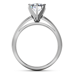 Solitaire Engagement Ring 6 Prong Contemporary 14K White Gold