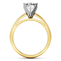 Solitaire Engagement Ring 6 Prong Contemporary 14K Yellow Gold