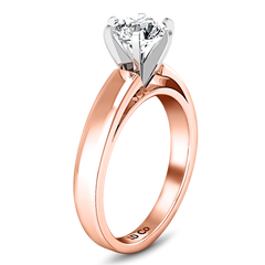 Solitaire Engagement Ring 6 Prong Contemporary 14K Rose Gold