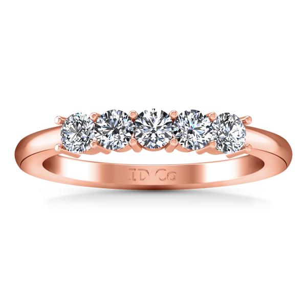 Five Stone Diamond Wedding Band Aspen  0.15 Cts 14K Rose Gold