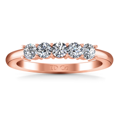 Five Stone Diamond Wedding Band Aspen  0.15 Cts 14K Rose Gold