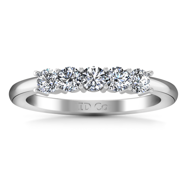 Five Stone Diamond Wedding Band Aspen  0.15 Cts 14K White Gold