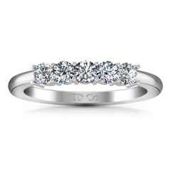 Five Stone Diamond Wedding Band Aspen  0.15 Cts 14K White Gold