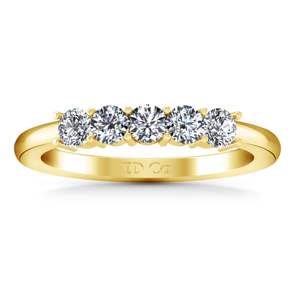 Five Stone Diamond Wedding Band Aspen  0.15 Cts 14K Yellow Gold