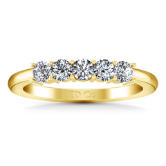 Five Stone Diamond Wedding Band Aspen  0.15 Cts 14K Yellow Gold