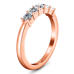 Five Stone Diamond Wedding Band Aspen  0.15 Cts 14K Rose Gold