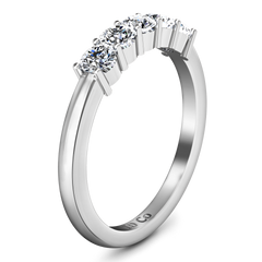Five Stone Diamond Wedding Band Aspen  0.15 Cts 14K White Gold
