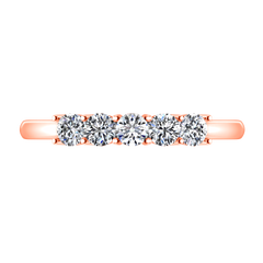 Five Stone Diamond Wedding Band Aspen  0.15 Cts 14K Rose Gold