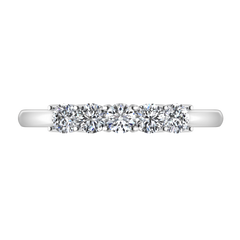 Five Stone Diamond Wedding Band Aspen  0.15 Cts 14K White Gold