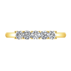 Five Stone Diamond Wedding Band Aspen  0.15 Cts 14K Yellow Gold