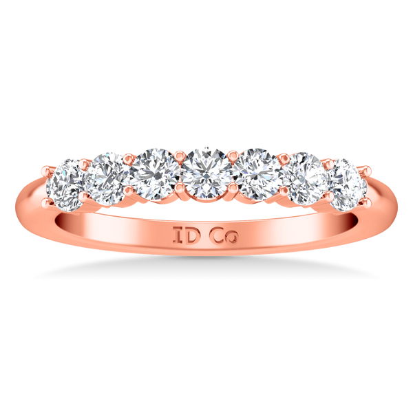 Seven Stone Diamond Wedding Band Bristol  0.21 Cts 14K Rose Gold