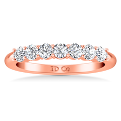 Seven Stone Diamond Wedding Band Bristol  0.21 Cts 14K Rose Gold