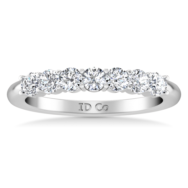 Seven Stone Diamond Wedding Band Bristol  0.21 Cts 14K White Gold