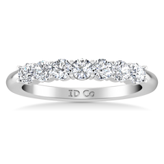 Seven Stone Diamond Wedding Band Bristol  0.21 Cts 14K White Gold
