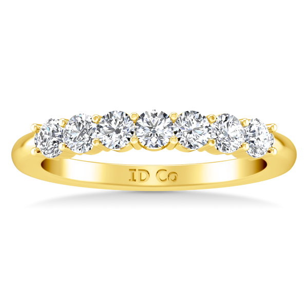 Seven Stone Diamond Wedding Band Bristol  0.21 Cts 14K Yellow Gold
