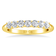Seven Stone Diamond Wedding Band Bristol  0.21 Cts 14K Yellow Gold