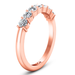 Seven Stone Diamond Wedding Band Bristol  0.21 Cts 14K Rose Gold