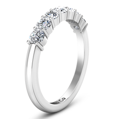 Seven Stone Diamond Wedding Band Bristol  0.21 Cts 14K White Gold