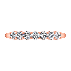 Seven Stone Diamond Wedding Band Bristol  0.21 Cts 14K Rose Gold