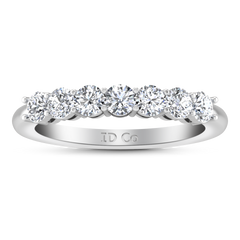 Seven Stone  Diamond Wedding Band Coventry 0.35 Cts 14K White Gold