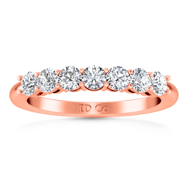 Seven Stone Diamond Wedding Band Siena   0.49 Cts 14K Rose Gold