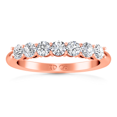 Seven Stone Diamond Wedding Band Siena   0.49 Cts 14K Rose Gold