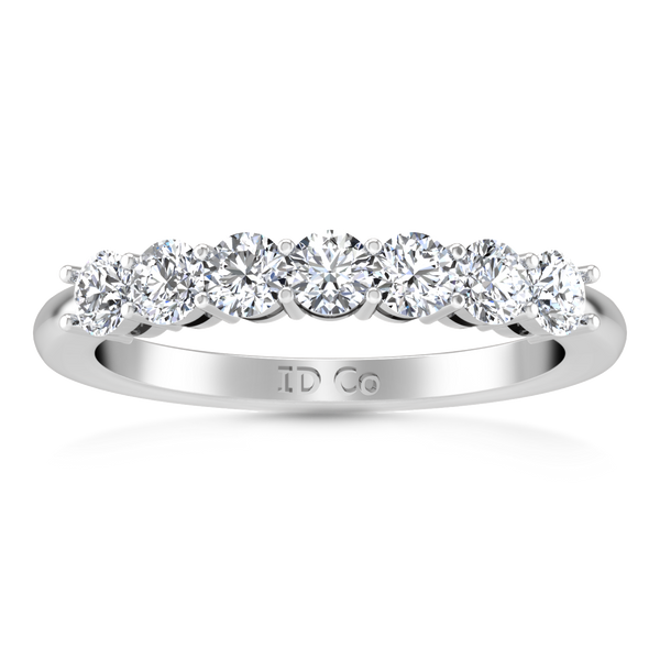 Seven Stone Diamond Wedding Band Siena   0.49 Cts 14K White Gold