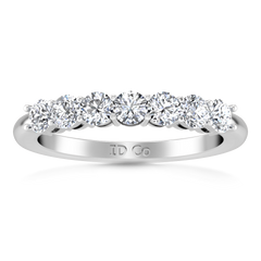 Seven Stone Diamond Wedding Band Siena   0.49 Cts 14K White Gold