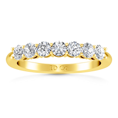 Seven Stone Diamond Wedding Band Siena   0.49 Cts 14K Yellow Gold