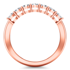 Seven Stone Diamond Wedding Band Siena   0.49 Cts 14K Rose Gold